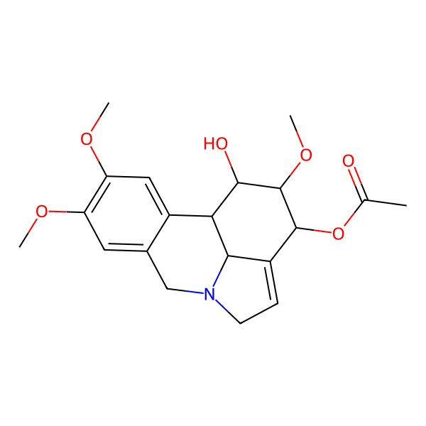 2D Structure of (15-Hydroxy-4,5,14-trimethoxy-9-azatetracyclo[7.6.1.02,7.012,16]hexadeca-2,4,6,11-tetraen-13-yl) acetate