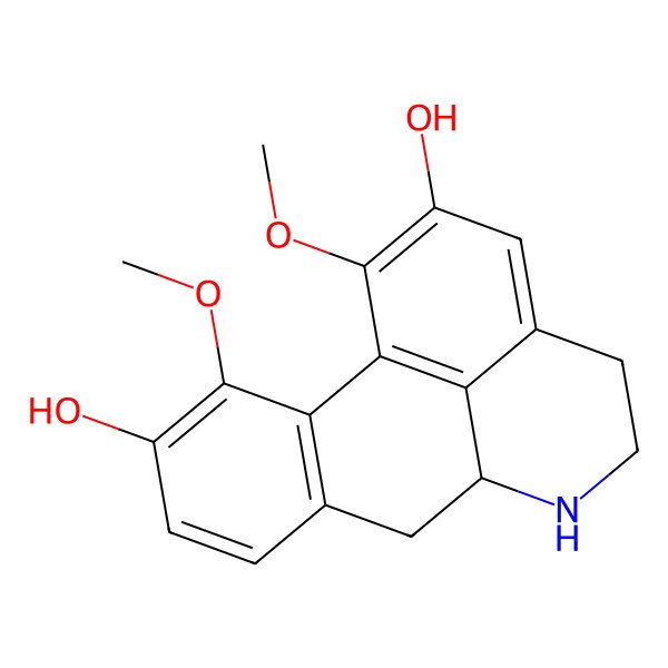 2D Structure of 1,11-dimethoxy-5,6,6a,7-tetrahydro-4H-dibenzo[de,g]quinoline-2,10-diol