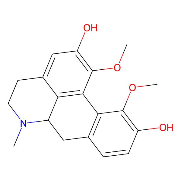 2D Structure of 1,11-dimethoxy-6-methyl-5,6,6a,7-tetrahydro-4H-dibenzo[de,g]quinoline-2,10-diol