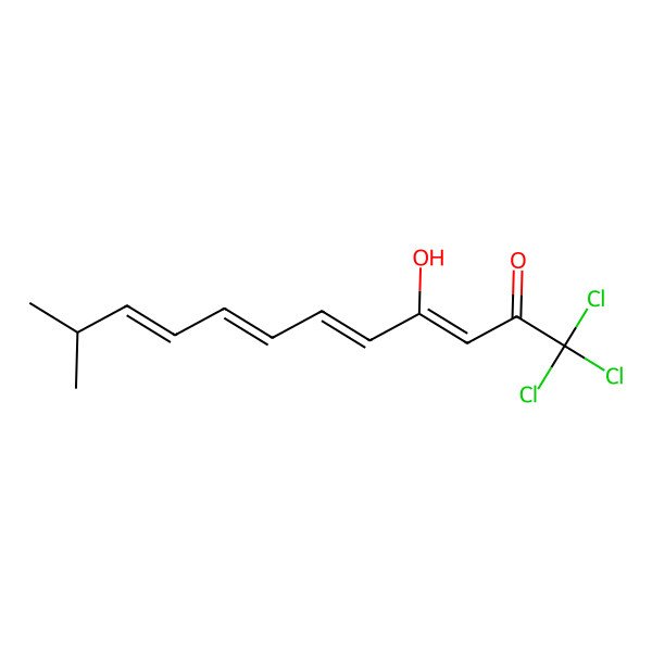2D Structure of 1,1,1-Trichloro-4-hydroxy-11-methyldodeca-3,5,7,9-tetraen-2-one