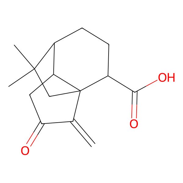 2D Structure of 11,11-Dimethyl-2-methylidene-3-oxotricyclo[4.3.2.01,5]undecane-9-carboxylic acid
