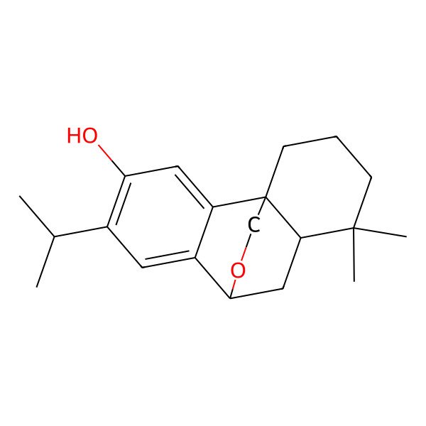2D Structure of 11,11-Dimethyl-5-propan-2-yl-16-oxatetracyclo[6.6.2.01,10.02,7]hexadeca-2,4,6-trien-4-ol