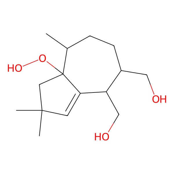 2D Structure of 11,12-Dihydroxy-7beta-hydroperoxytremul-1(10)-ene