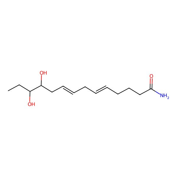 2D Structure of 11,12-Dihydroxytetradeca-5,8-dienamide