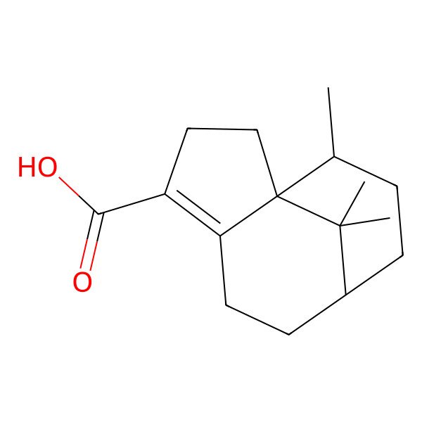 2D Structure of 11,12,12-Trimethyltricyclo[6.3.1.01,5]dodec-4-ene-4-carboxylic acid