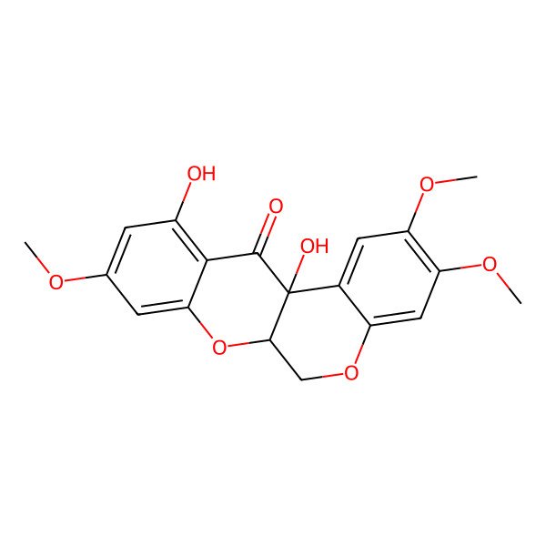 2D Structure of 11,12a-Dihydroxy-2,3,9-trimethoxy-6,6a-dihydrochromeno[3,4-b]chromen-12-one