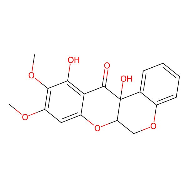 2D Structure of 11,12a-Dihydroxy-9,10-dimethoxy-6,6a-dihydrochromeno[3,4-b]chromen-12-one