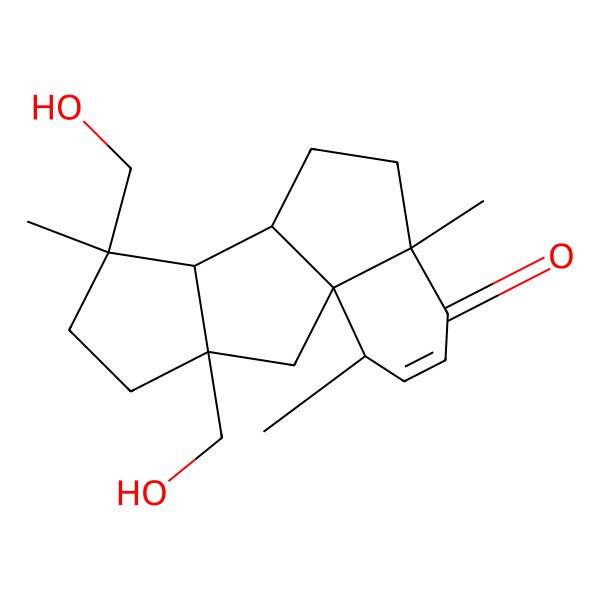 2D Structure of 11,14-Bis(hydroxymethyl)-2,6,11-trimethyltetracyclo[7.6.0.01,6.010,14]pentadec-3-en-5-one