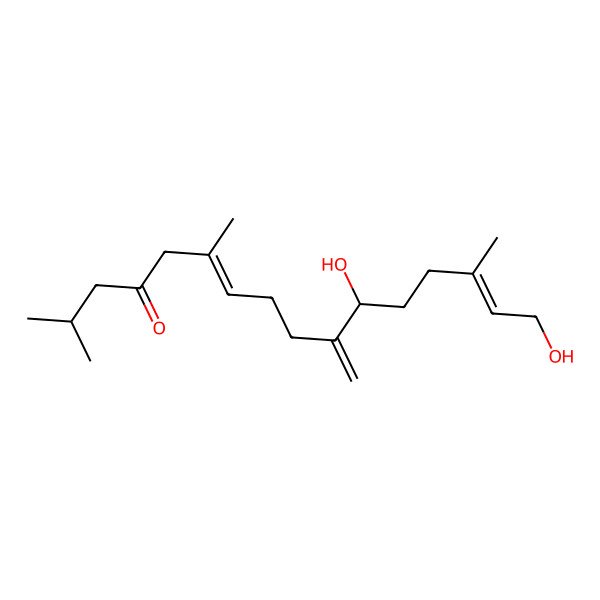 2D Structure of 11,16-Dihydroxy-2,6,14-trimethyl-10-methylidenehexadeca-6,14-dien-4-one