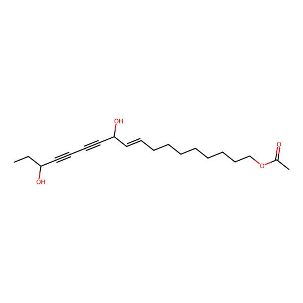 2D Structure of 11,16-Dihydroxyoctadec-9-en-12,14-diynyl acetate