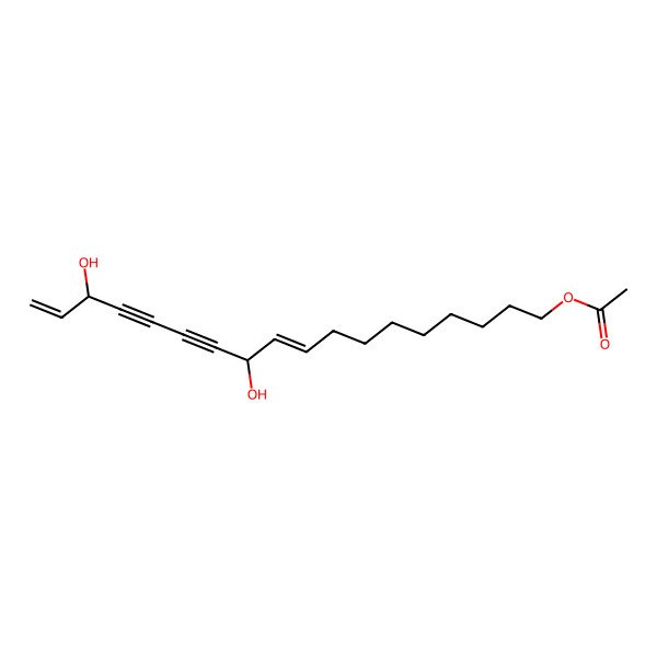 2D Structure of 11,16-Dihydroxyoctadeca-9,17-diene-12,14-diyn-1-yl acetate