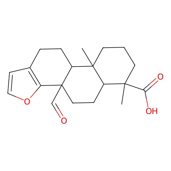 2D Structure of (3bR,5aS,6S,9aS,9bS)-3b-formyl-6,9a-dimethyl-5,5a,7,8,9,9b,10,11-octahydro-4H-naphtho[1,2-g][1]benzofuran-6-carboxylic acid