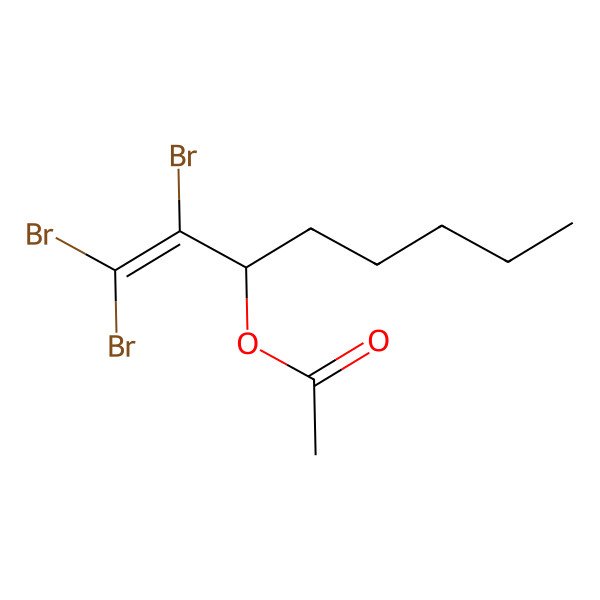 2D Structure of 1,1,2-Tribromooct-1-en-3-yl acetate