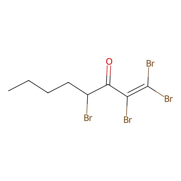 2D Structure of 1,1,2,4-Tetrabromooct-1-en-3-one
