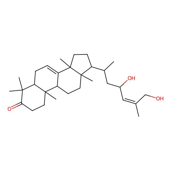 2D Structure of (5R,9R,10R,13S,14S,17S)-17-[(Z,2S,4S)-4,7-dihydroxy-6-methylhept-5-en-2-yl]-4,4,10,13,14-pentamethyl-1,2,5,6,9,11,12,15,16,17-decahydrocyclopenta[a]phenanthren-3-one