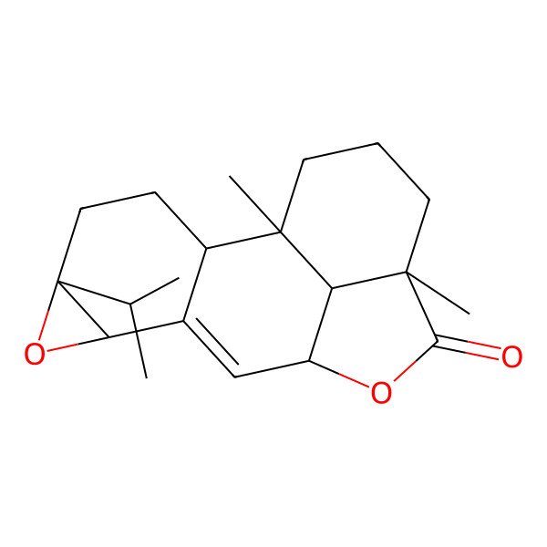 2D Structure of 1,13-Dimethyl-5-propan-2-yl-6,11-dioxapentacyclo[8.6.1.02,8.05,7.013,17]heptadec-8-en-12-one