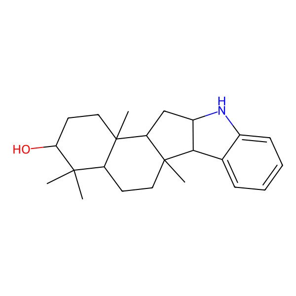 2D Structure of 1,13,17,17-Tetramethyl-9-azapentacyclo[10.8.0.02,10.03,8.013,18]icosa-3,5,7-trien-16-ol