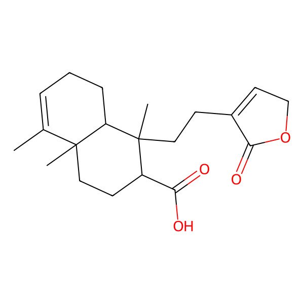 2D Structure of 1,4a,5-trimethyl-1-[2-(5-oxo-2H-furan-4-yl)ethyl]-2,3,4,7,8,8a-hexahydronaphthalene-2-carboxylic acid