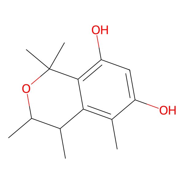 2D Structure of 1,1,3,4,5-Pentamethyl-3,4-dihydroisochromene-6,8-diol