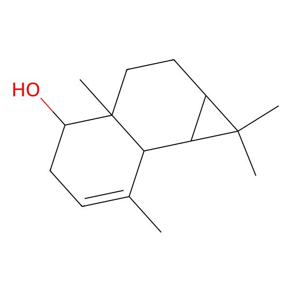 2D Structure of 1,1,3a,7-tetramethyl-2,3,4,5,7a,7b-hexahydro-1aH-cyclopropa[a]naphthalen-4-ol
