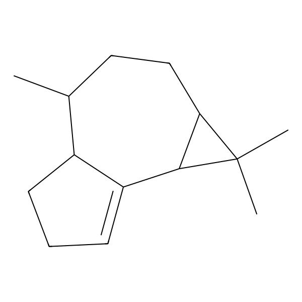 2D Structure of 1,1,4-Trimethyl-1a,2,3,4,4a,5,6,7b-octahydrocyclopropa[e]azulene