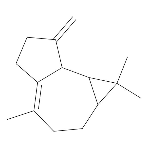 2D Structure of 1,1,4-trimethyl-7-methylidene-2,3,5,6,7a,7b-hexahydro-1aH-cyclopropa[e]azulene