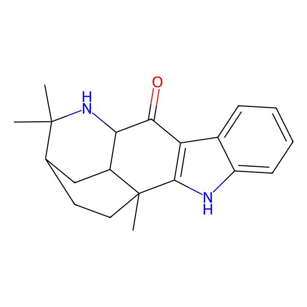 2D Structure of 1,14,14-Trimethyl-3,13-diazapentacyclo[13.2.2.02,10.04,9.012,17]nonadeca-2(10),4,6,8-tetraen-11-one