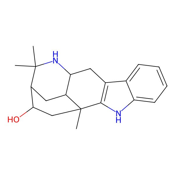 2D Structure of 1,14,14-Trimethyl-3,13-diazapentacyclo[13.2.2.02,10.04,9.012,17]nonadeca-2(10),4,6,8-tetraen-19-ol
