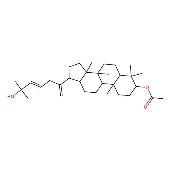 2D Structure of [17-(6-hydroxy-6-methylhepta-1,4-dien-2-yl)-4,4,8,10,14-pentamethyl-2,3,5,6,7,9,11,12,13,15,16,17-dodecahydro-1H-cyclopenta[a]phenanthren-3-yl] acetate