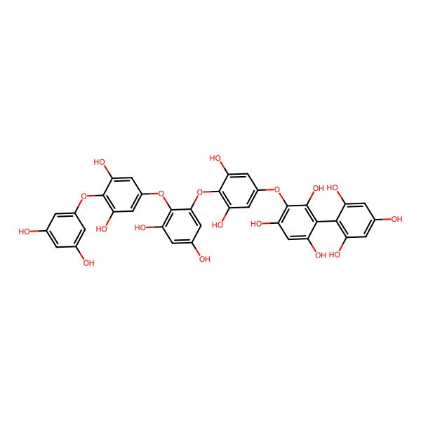 2D Structure of 2-[4-[2-[4-(3,5-Dihydroxyphenoxy)-3,5-dihydroxyphenoxy]-3,5-dihydroxyphenoxy]-3,5-dihydroxyphenoxy]-4-(2,4,6-trihydroxyphenyl)benzene-1,3,5-triol