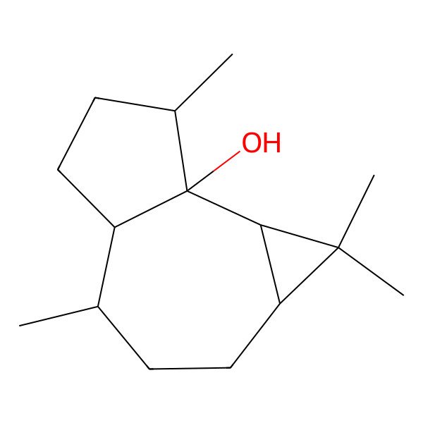 2D Structure of 1,1,4,7-tetramethyl-2,3,4,4a,5,6,7,7b-octahydro-1aH-cyclopropa[e]azulen-7a-ol