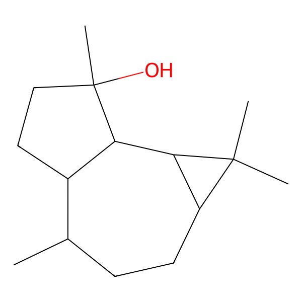 2D Structure of decahydro-1,1,7-trimethyl-4-methyl-1H-cycloprop[e]azulen-7-ol