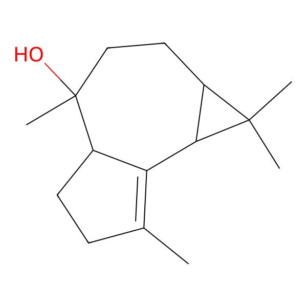 2D Structure of 1,1,4,7-tetramethyl-2,3,4a,5,6,7b-hexahydro-1aH-cyclopropa[e]azulen-4-ol