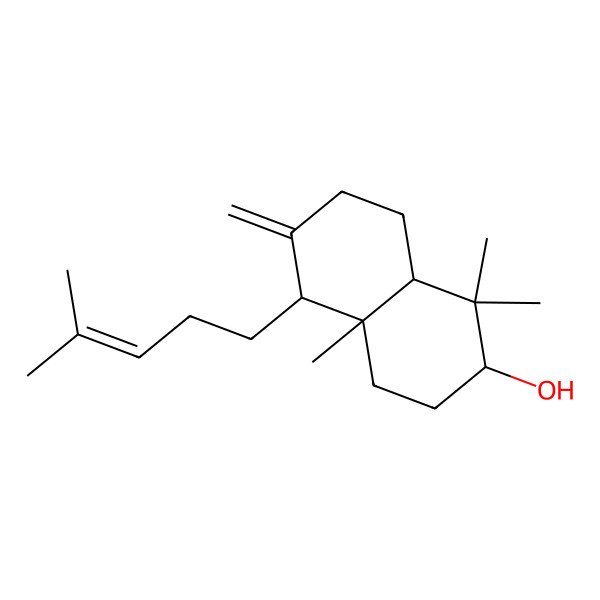 2D Structure of 1,1,4a-trimethyl-6-methylidene-5-(4-methylpent-3-enyl)-3,4,5,7,8,8a-hexahydro-2H-naphthalen-2-ol 2D Structure of 1,1,4a-trimethyl-6-methylidene-5-(4-methylpent-3-enyl)-3,4,5,7,8,8a-hexahydro-2H-naphthalen-2-ol