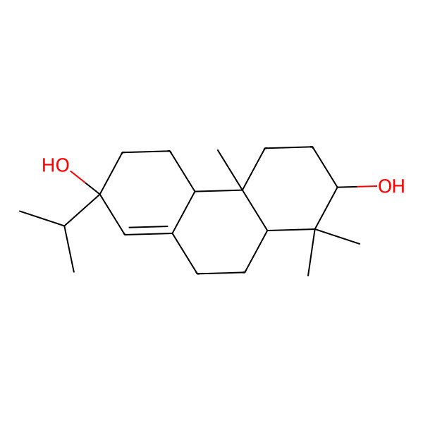 2D Structure of 1,1,4a-trimethyl-7-propan-2-yl-3,4,4b,5,6,9,10,10a-octahydro-2H-phenanthrene-2,7-diol