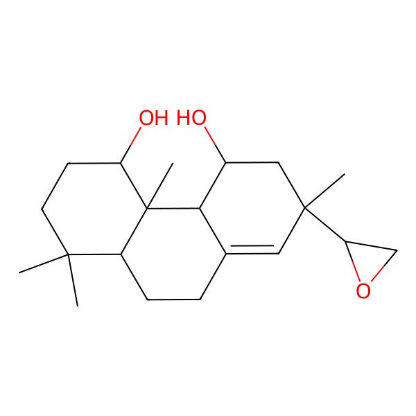 2D Structure of 1,1,4a,7-tetramethyl-7-(oxiran-2-yl)-3,4,4b,5,6,9,10,10a-octahydro-2H-phenanthrene-4,5-diol