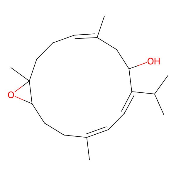 2D Structure of (1R,4E,7S,8Z,10E,14R)-1,5,11-trimethyl-8-propan-2-yl-15-oxabicyclo[12.1.0]pentadeca-4,8,10-trien-7-ol