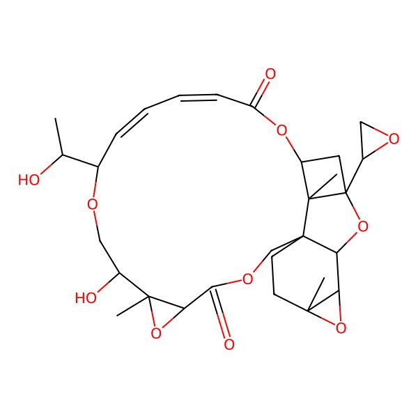 2D Structure of (1R,5S,7S,8R,11R,12Z,14E,18S,20R,22S,23S,25R,28R)-8-hydroxy-11-[(1S)-1-hydroxyethyl]-7,25,28-trimethyl-20-[(2R)-oxiran-2-yl]-3,6,10,17,21,24-hexaoxahexacyclo[16.9.1.01,22.05,7.020,28.023,25]octacosa-12,14-diene-4,16-dione