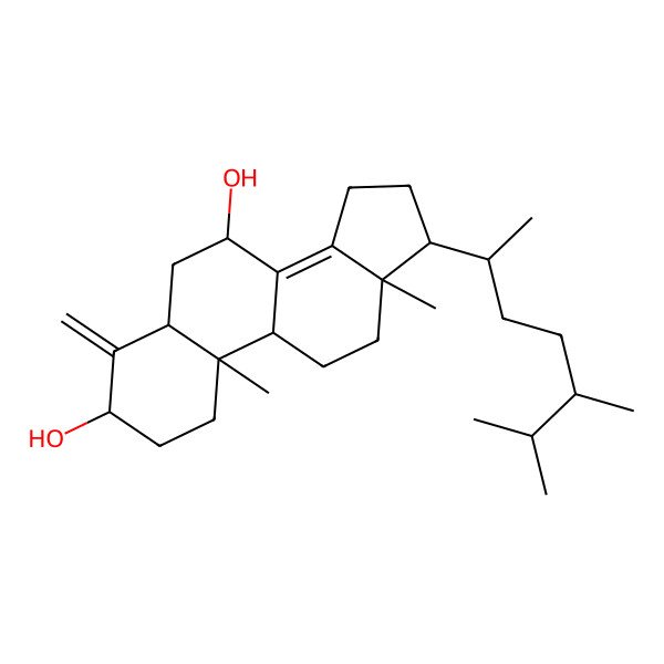 2D Structure of 17-(5,6-Dimethylheptan-2-yl)-10,13-dimethyl-4-methylidene-1,2,3,5,6,7,9,11,12,15,16,17-dodecahydrocyclopenta[a]phenanthrene-3,7-diol