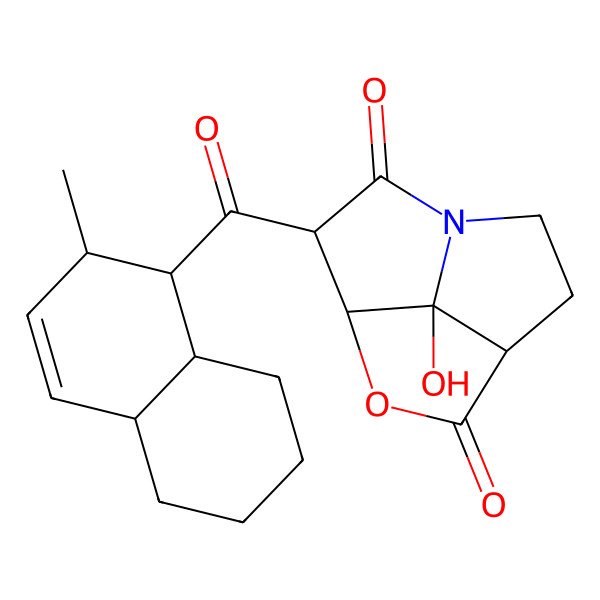2D Structure of (3R,4S,7R,10R)-3-[(1S,2R,4aS,8aS)-2-methyl-1,2,4a,5,6,7,8,8a-octahydronaphthalene-1-carbonyl]-10-hydroxy-5-oxa-1-azatricyclo[5.2.1.04,10]decane-2,6-dione