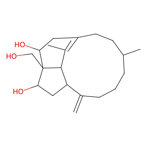 2D Structure of 1(15),8(19)-Trinervitadiene-3alpha,5alpha,18-triol