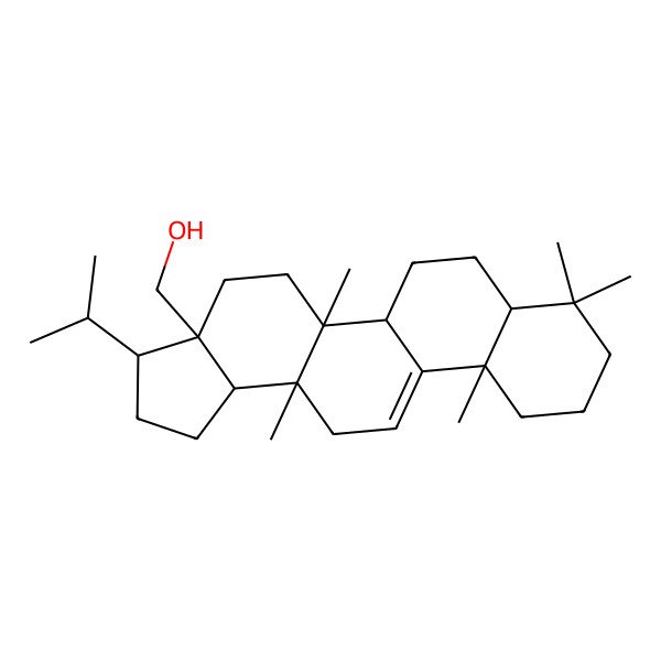 2D Structure of [(3R,3aS,5aR,5bR,7aS,11aS,13aS,13bS)-5a,8,8,11a,13a-pentamethyl-3-propan-2-yl-1,2,3,4,5,5b,6,7,7a,9,10,11,13,13b-tetradecahydrocyclopenta[a]chrysen-3a-yl]methanol