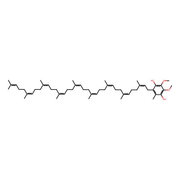 2D Structure of 2,3-Dimethoxy-5-methyl-6-(3,7,11,15,19,23,27,31,35-nonamethylhexatriaconta-2,6,10,14,18,22,26,30,34-nonaenyl)benzene-1,4-diol