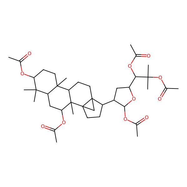 2D Structure of [3-Acetyloxy-15-[2-acetyloxy-5-(1,2-diacetyloxy-2-methylpropyl)oxolan-3-yl]-2,6,6,10-tetramethyl-7-pentacyclo[12.3.1.01,14.02,11.05,10]octadecanyl] acetate