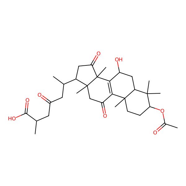 2D Structure of 6-(3-acetyloxy-7-hydroxy-4,4,10,13,14-pentamethyl-11,15-dioxo-2,3,5,6,7,12,16,17-octahydro-1H-cyclopenta[a]phenanthren-17-yl)-2-methyl-4-oxoheptanoic acid
