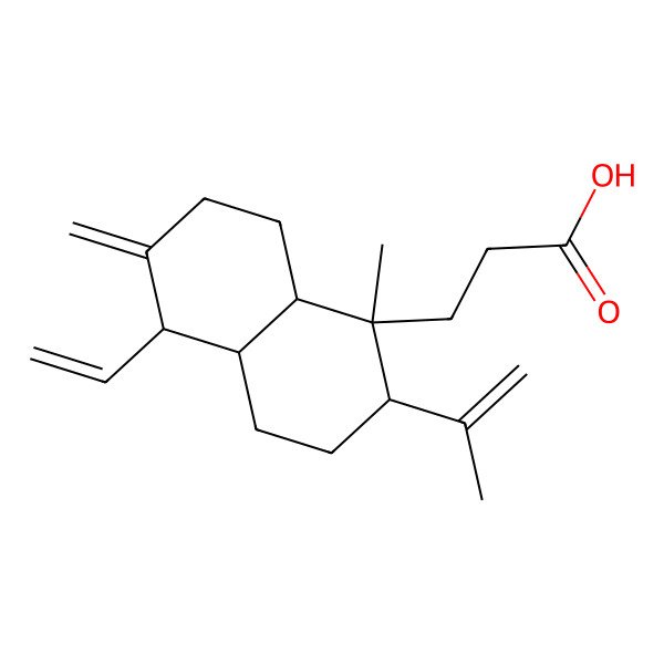 2D Structure of 3-[(1R,2S,4aR,5R,8aS)-5-ethenyl-1-methyl-6-methylidene-2-prop-1-en-2-yl-2,3,4,4a,5,7,8,8a-octahydronaphthalen-1-yl]propanoic acid