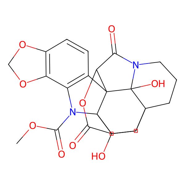2D Structure of methyl (1S,4R,15R,16R,19S,22R)-16,22-dihydroxy-18,21-dioxo-8,10,20-trioxa-5,17-diazaoctacyclo[15.6.3.01,16.04,15.04,22.06,14.07,11.015,19]hexacosa-6(14),7(11),12-triene-5-carboxylate
