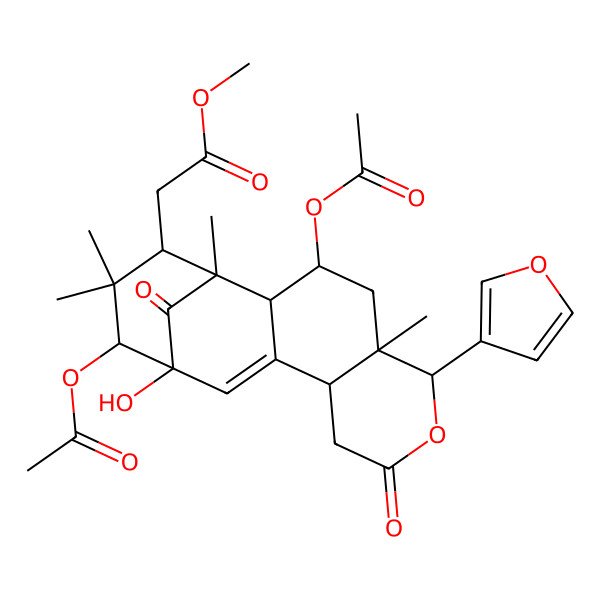 2D Structure of 11alpha-Acetoxy-2alpha-hydroxy-6-deoxydestigloylswietenine acetate