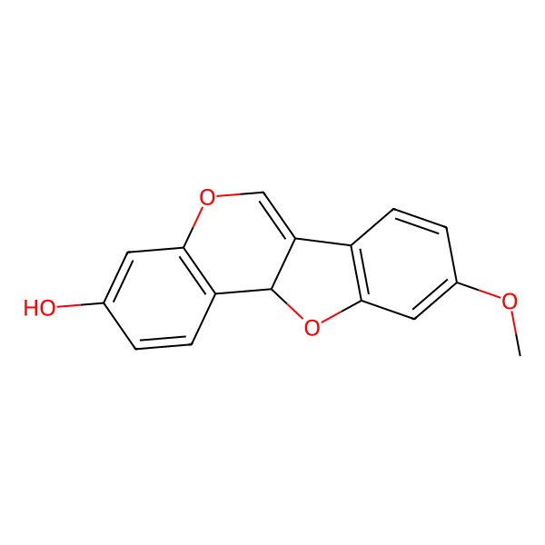 2D Structure of (11aS)-9-methoxy-11aH-[1]benzofuro[3,2-c]chromen-3-ol