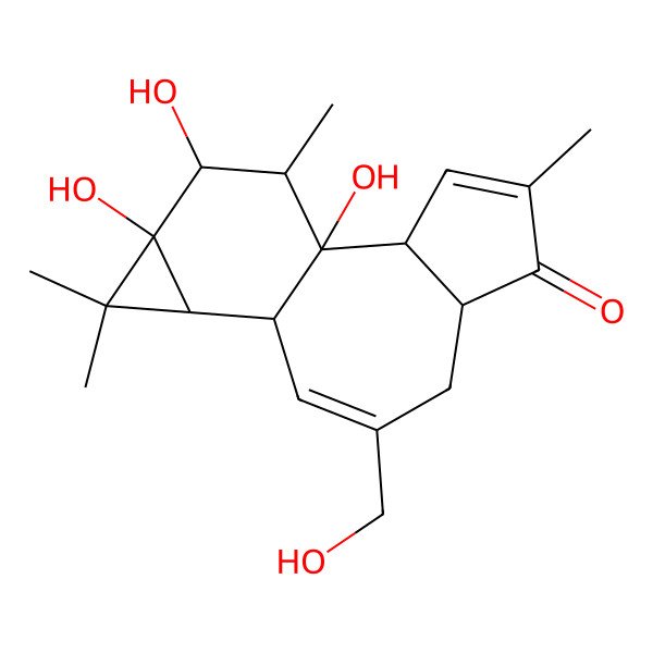 2D Structure of (1R,2R,6S,10S,11R,13S,14R,15R)-1,13,14-trihydroxy-8-(hydroxymethyl)-4,12,12,15-tetramethyltetracyclo[8.5.0.02,6.011,13]pentadeca-3,8-dien-5-one